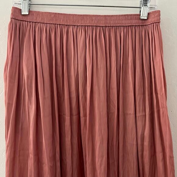 J. Crew Side-Slit Featherweight Crinkle Satin Maxi Skirt Pockets Pink Size 4 NWT - Picture 10 of 11